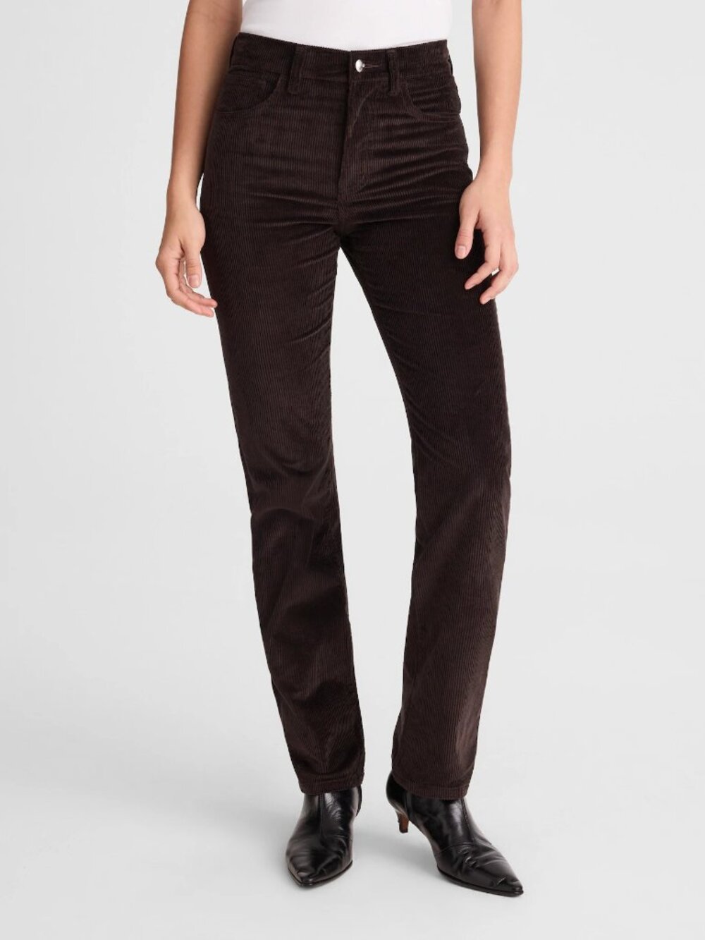 The Longline Straight Pant in Corduroy - Black walnut Size 31